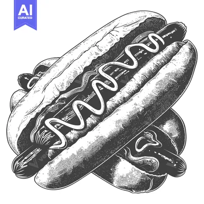 Aset premium populer: Two Delicious Hot Dogs With Mustard