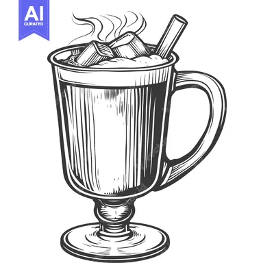 Popular premium asset: A Detailed Illustration Depicting a Hot Beverage In a Tall Glass