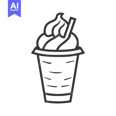 Popular premium asset: A black and white image depicting a beverage with whipped topping