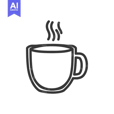 Aset desain premium: A Simple Graphic Depicting A Steaming Hot Beverage Cup