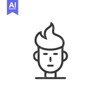 Aset premium populer: Simple line art illustration of a stylized human face icon