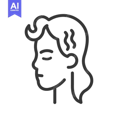 Aset premium populer: A minimalistic line drawing shows a woman with closed eyes