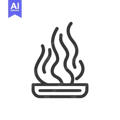 Aset premium populer: A stylized illustration representing smoke rising from a dish or vesse