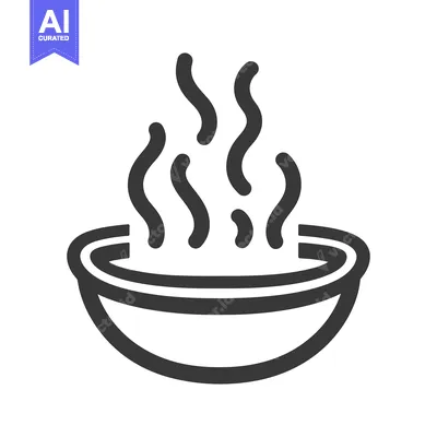Popular premium asset: A simple drawing of a bowl with rising steam
