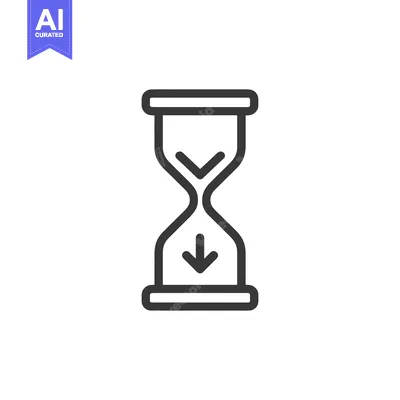 Aset desain premium: Hourglass Icon with Downward Arrow, Time Flowing Concept