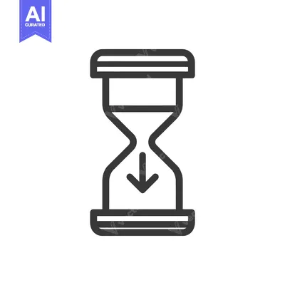 Popular premium asset: Minimalist Hourglass Icon with Downward Arrow, Time Flowing Concept