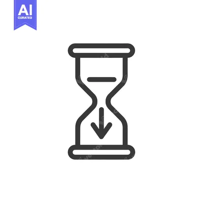 Aset desain premium: Hourglass Icon with Downward Arrow: Time Passing, Decline, or Countdow