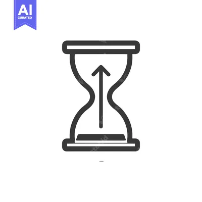 Aset desain premium: Hourglass Icon with Upward Arrow: Time Progressing, Minimalist Design