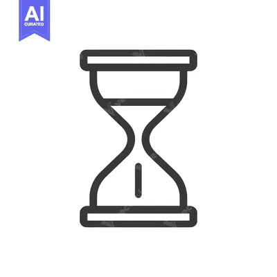 Aset desain premium: Minimalist Hourglass Icon: Time Symbol in Bold Outline Style