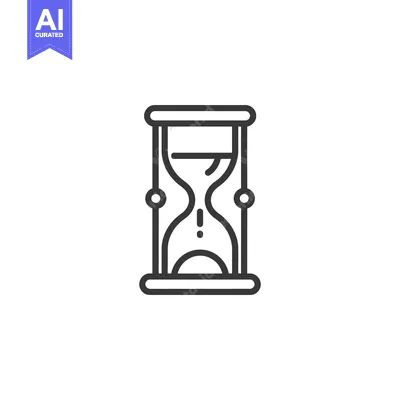 Aset premium populer: Minimalist Hourglass Icon: Time Symbol in Simple Line Art Design