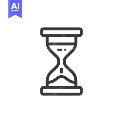 Aset desain premium: Minimalist Hourglass Icon: Time, Deadline, and Progress Symbol in Dark