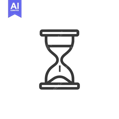 Aset premium populer: Minimalist Hourglass Icon: Time Symbol in Simple Line Art Style