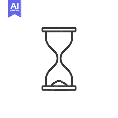 Premium design asset: Minimalist Hourglass Icon: Time Symbol in Clean Line Art Style