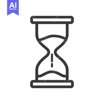 Minimalist Hourglass Icon: Time Passing, Deadline Symbol, Dark Gray Ou