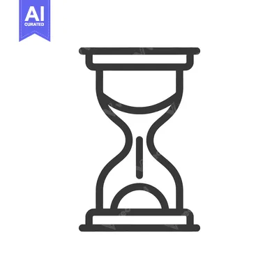 Aset premium populer: Minimalist Hourglass Icon: Time Symbol in Bold Outline Style
