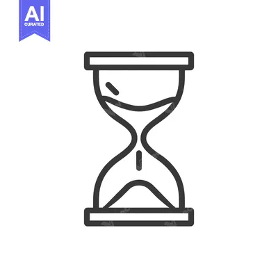 Aset premium populer: Minimalist Hourglass Icon: Time Passing Symbol, Dark Outline on White