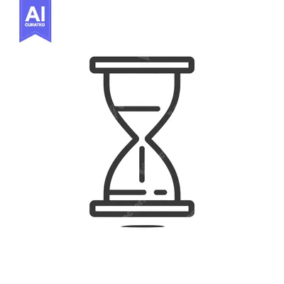 Aset premium populer: Minimalist Hourglass Icon: Time Symbol in Black and White
