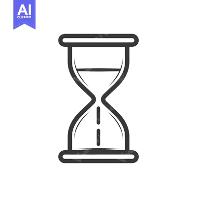 Aset desain premium: Minimalist Hourglass Icon: Time Symbol with Flowing Sand Design