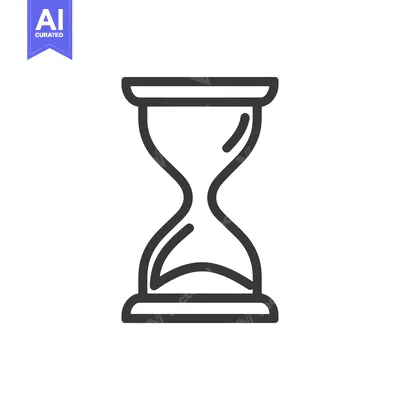 Aset desain premium: Minimalist Hourglass Icon: Time, Deadline, and Countdown Symbol in Bla
