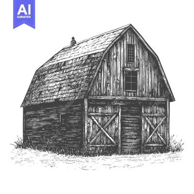 Popular premium asset: Rustic Wooden Barn Stands in Grassy Field