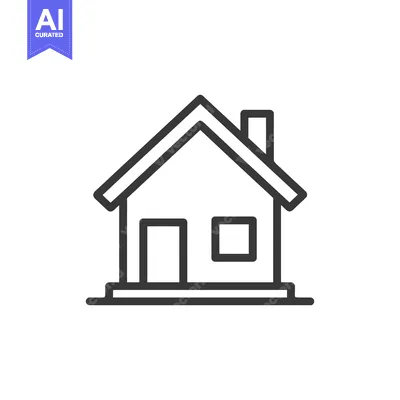Aset premium populer: Simple House Icon with Door, Window, and Chimney