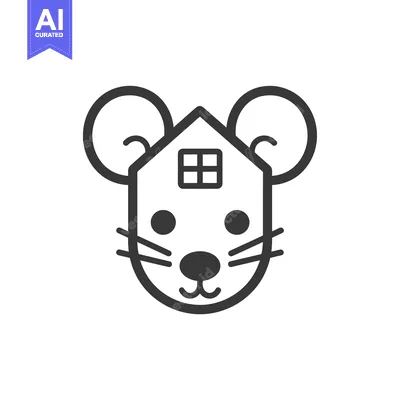 Aset premium populer: House-Shaped Mouse with Smiling Face and Single Window