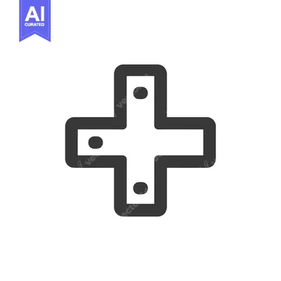 Aset premium populer: Bold Plus Sign with Rounded Edges and Three Dots, Minimalist Design