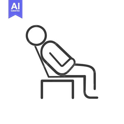 Premium design asset: Minimalist Icon of Person Relaxing in Chair, Simple Line Art
