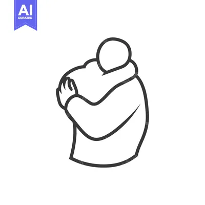Aset premium populer: A Simple Graphic Depicting a Person Embracing Themselves Comfortably