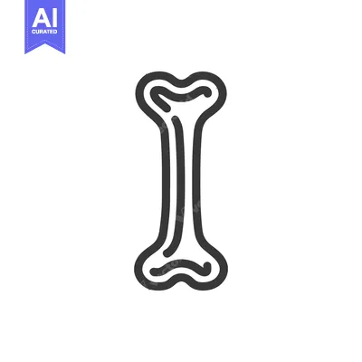Premium design asset: Minimalist Bone Icon: Anatomical Structure, Medical Symbol, Vector Ill
