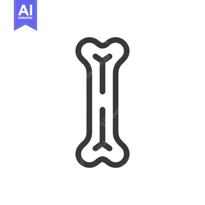 Aset desain premium: Simple Bone Icon: Clean Line Art on White Background