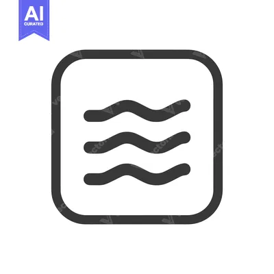 Popular premium asset: Minimalist Water Icon: Three Waves in Rounded Square Frame, Dark Gray