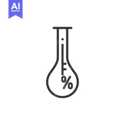 Aset premium populer: Minimalist Icon of Erlenmeyer Flask with Percentage Symbol for Science