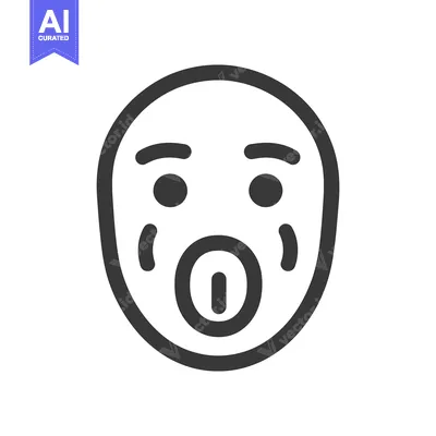 Aset desain premium: A simple vector illustration of a face with mouth open