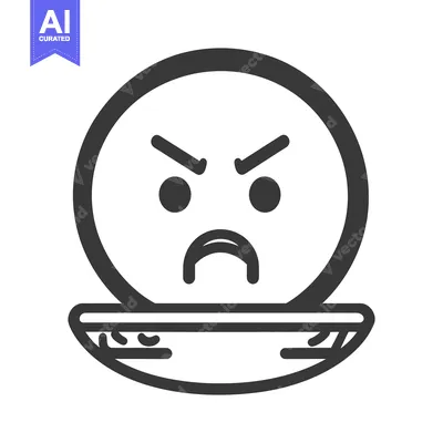 Aset desain premium: An Angry Face Showing Displeasure With Features Displayed Angrily