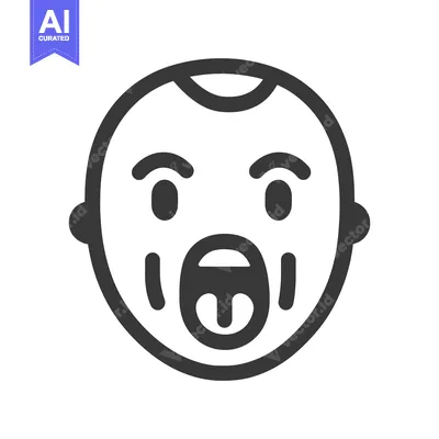 Popular premium asset: A black and white icon depicting the open mouth of a baby