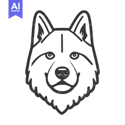 Popular premium asset: A stylized black and white image of a smiling canine face
