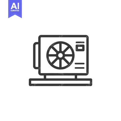 Popular premium asset: Minimalist Air Conditioner Unit Icon with Fan and Vents