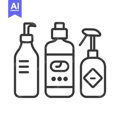 Aset desain premium: Three containers for liquid substances are displayed with outlines