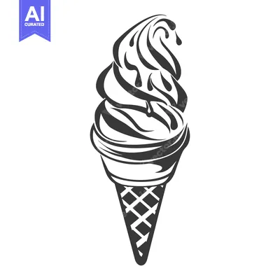Popular premium asset: A delicious soft serve ice cream cone vector illustration