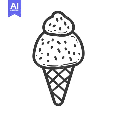 Popular premium asset: A simple hand drawn image of a delicious ice cream cone