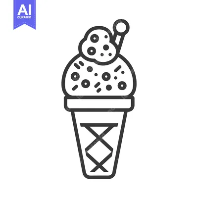 Premium design asset: An illustrative image of a sweet ice cream cone dessert
