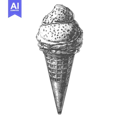 Aset premium populer: Delicious Ice Cream Cone with Chocolate Sprinkles