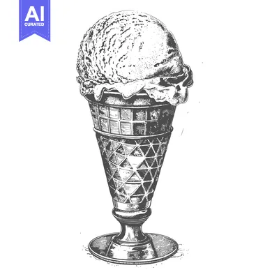 Popular premium asset: A Delicious Scoop Of Ice Cream In A Waffle Cone