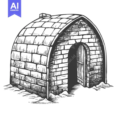 Aset desain premium: Brick Igloo Structure Winter Shelter Arctic Home