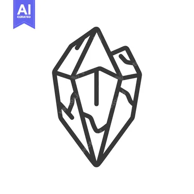Premium design asset: Illustration depicting a faceted crystal structure isolated on white