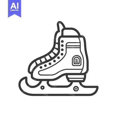 A single stylized illustration depicting a winter sport ice skate