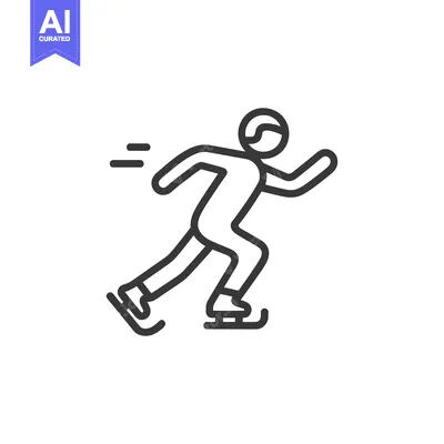 Popular premium asset: Dynamic Ice Skater Icon: Speed and Agility in Motion, Minimalist Desig