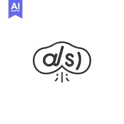 Aset premium populer: Cloud with Text "a/s" and Vertical Lines Below