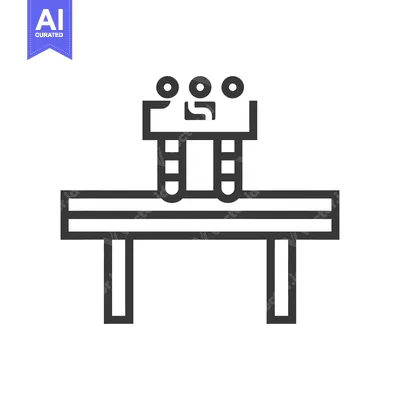 Aset premium populer: Icon of three people standing on a platform with legs extending down